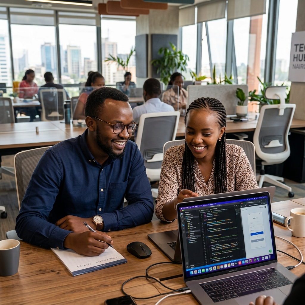 Kenyan Software Engineers Collaborating at KompasIT